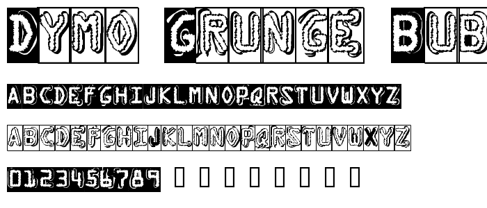 Dymo Grunge Bubble font